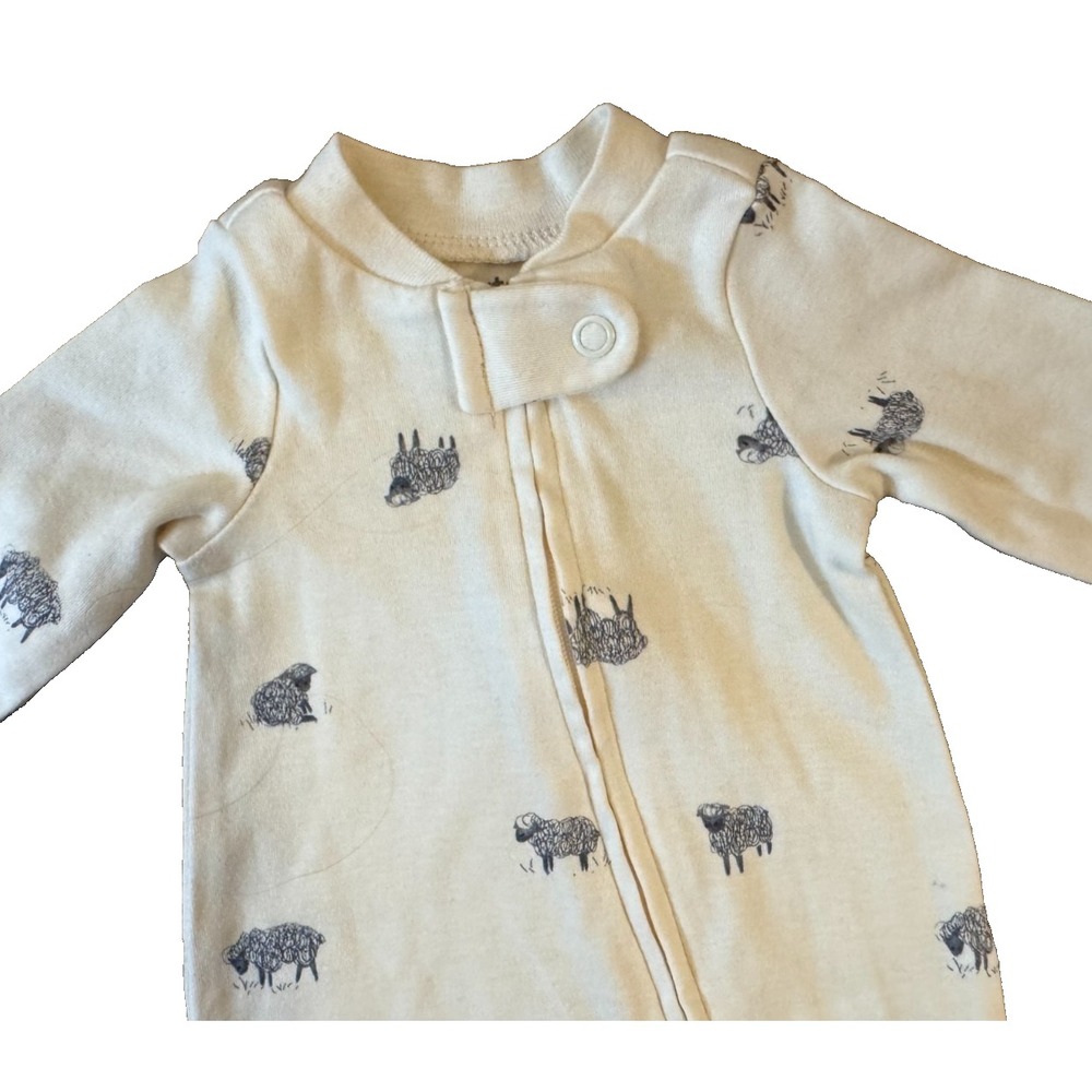 Carters Preemie Baby Cotton Sleeper Sheep Lamb 2 Way Zipper Outfit Romper Animal